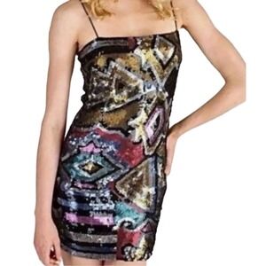 Reformation Mignon Party Dress Sequin Sparkle Glam Cocktail Valentines Prom M